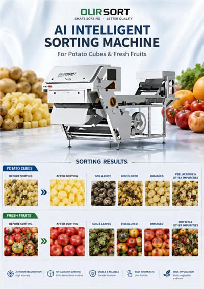Intelligent Sorting Machine For Potato Cubes And Fresh Fruits